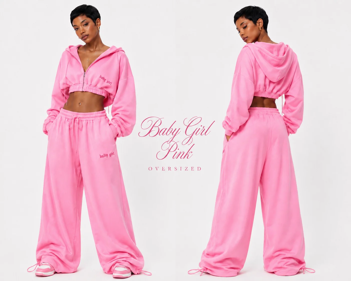 Рожевий костюм Baby Girl Oversized